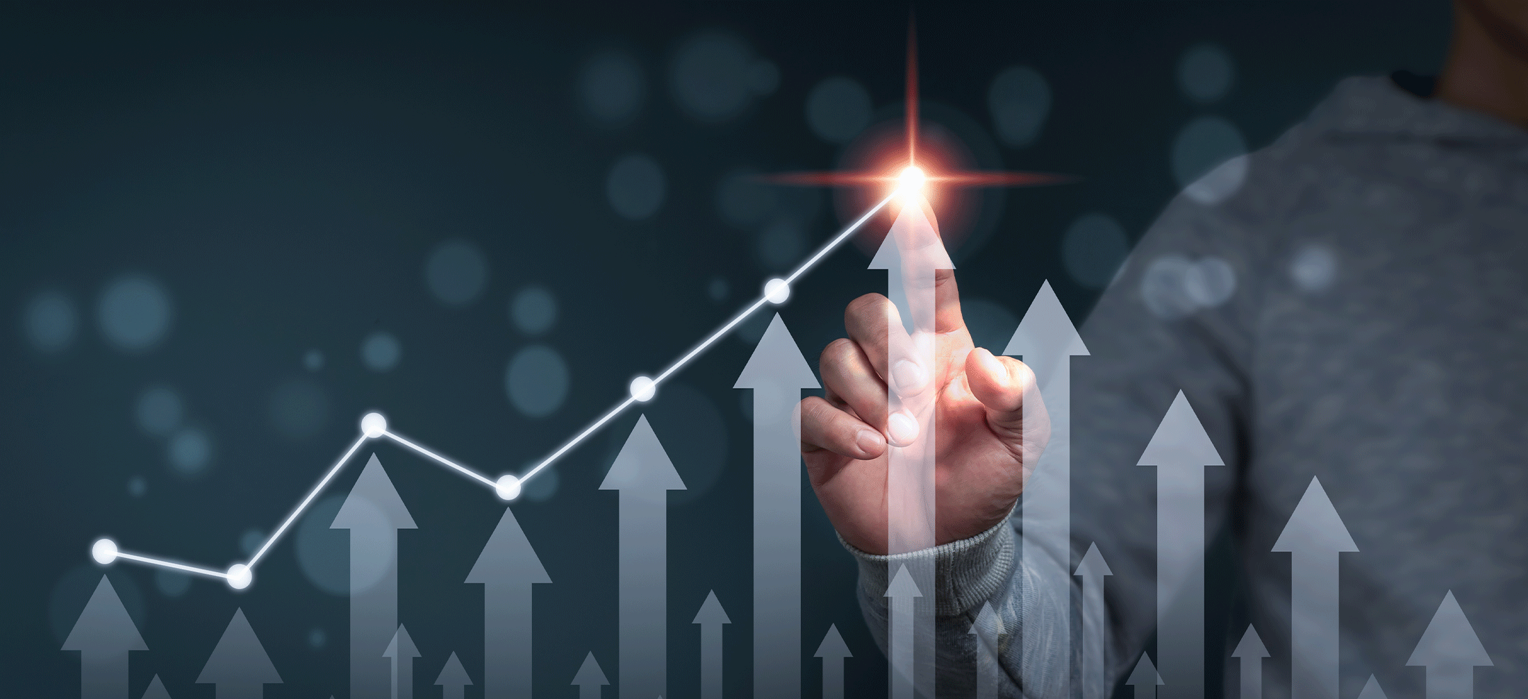 Chart of data pointing into a positive direction