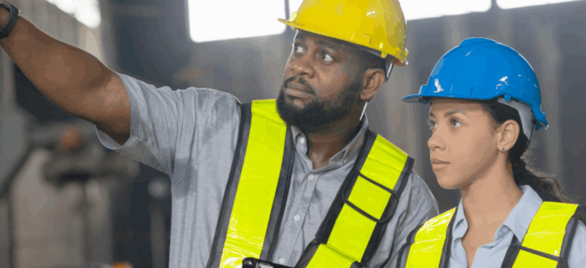 employability skills: mentor pointing something out to apprentice